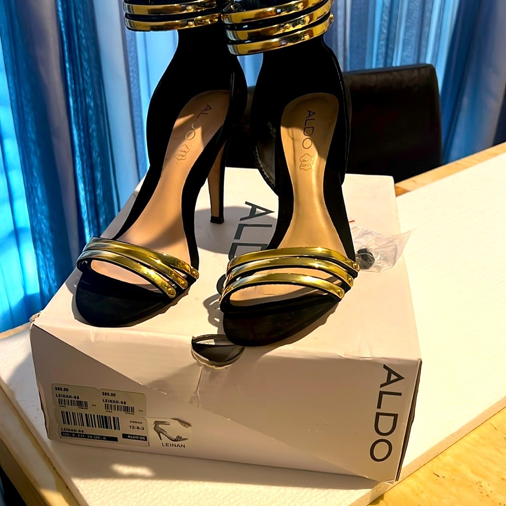 ALDO Black and Gold heels